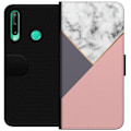 Miniatyrbillede 1 af 3: Huawei P40 lite E Tegnebogsetui Marmor Skæring