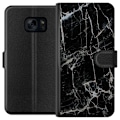 Miniatyrbillede 1 af 3: Samsung Galaxy S7 Tegnebogsetui Sort marmor
