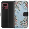 Kompatibel Tegnebogsetui til Sony Xperia 1 VIII Blomsterhjerte blå