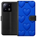 Miniatyrbillede 1 af 3: Xiaomi 13 Pro Tegnebogsetui Blå Hjerter