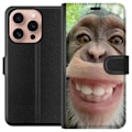Pikkukuva 1 / 3: Apple iPhone 16 Pro Lompakkokotelo Simpanssi Selfie Rauhallinen Graafinen Suunnittelu Apinan Aihe Suosittu Urban Art Tyyli