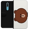Miniatyrbillede 1 af 3: Nokia 2.4 Tegnebogsetui line friends brown