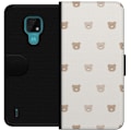 Miniatyrbillede 1 af 3: Motorola Moto E7 Tegnebogsetui Teddybaggrund - søde teddybjørne mod en blød baggrund