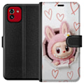Miniatyrbillede 1 af 3: Samsung Galaxy A03 Tegnebogsetui Labubu Hjerte Baggrund Pop Mart Kærlighed Tema Karakter Design Populært Motiv Samlerfigur Kunst Legetøj Serie