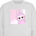 Miniatyrbillede 1 af 3: Sweatshirt til Voksne | Klassisk Collegebluse Labubu Bunny Ser hvid XXL