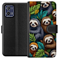 Miniatyrbillede 1 af 3: Motorola Moto G73 Tegnebogsetui Sengångarstil - afslappet motiv med sød dovendyr