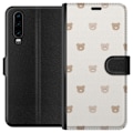 Pikkukuva 1 / 3: Huawei P30 Lompakkokotelo Teddy-tausta - söpöt teddykarhut pehmeällä taustalla