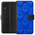Miniatyrbillede 1 af 3: Samsung Galaxy Xcover 5 Tegnebogsetui Blå Hjerter