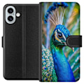 Miniatyrbild 1 av 3: Apple iPhone 16 Plus Plånboksfodral Påfågel Fjädrar Färgstark Design Fågelmotiv Exotiskt Grafiskt Motiv Natur Lyxig Dekoration