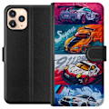 Pikkukuva 1 / 3: Apple iPhone 11 Pro Lompakkokotelo Nopeat Autot - Piirretty Ku