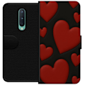 Miniatyrbillede 1 af 3: OnePlus 8 Tegnebogsetui Rød Fløjlshjerter