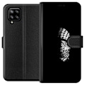 Miniatyrbillede 1 af 3: Samsung Galaxy A42 5G Tegnebogsetui Keffiyeh-mønster - klassisk sort-hvid palæstinensisk tørklæde med kulturel betydning