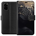 Miniatyrbillede 1 af 3: Samsung Galaxy S20+ Tegnebogsetui Sort guld abstrakt