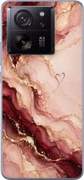 Kompatibelt Mobilskal till Xiaomi 13T Pro Vinmarmor rosa