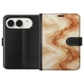 Kompatibelt Lommeboketui til Apple iPhone Duo Sandmarmor beige