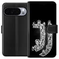 Kompatibel Tegnebogsetui til Google Pixel 11 Pro Monogram af fodboldspillere - fodboldcollage i sort og hvidt sort