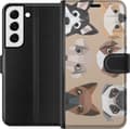 Kompatibelt Lommeboketui til Samsung Galaxy S22+ 5G Beige polygonhunder beige