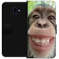 Miniatyrbillede 1 af 3: Samsung Galaxy J6+ Tegnebogsetui Chimp Selfie Rolig Grafisk Design Abe Dyremotiv Trendy Sjovt Motiv Populært Urban Kunst Stil