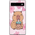 Pikkukuva 1 / 3: Google Pixel 6a Läpinäkyvä kuori Kawaii Capybara Sydän Anime-tyyli Söpö Suunnittelu Eläinaihe TikTok Suosittu Lahja Tyttö