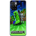 Pikkukuva 1 / 3: Xiaomi Redmi 10 Läpinäkyvä kuori Minecraft Creeper mobilskal i klassisk grön pixelstil