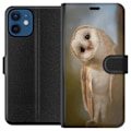 Miniatyrbillede 1 af 3: Apple iPhone 12 mini Tegnebogsetui Ugle Nysgerrig Blik Fuglemotiv Skov Natur Grafisk Design Populært Motiv Dyr Tema Dekoration