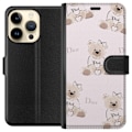 Miniatyrbillede 1 af 3: Apple iPhone 14 Pro Tegnebogsetui Teddy Dior Vibes - luksuriøs bamse i modetil
