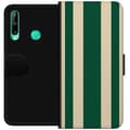 Kompatibelt Plånboksfodral till Huawei P40 lite E Grönbeige ränder grön