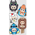 Miniatyrbillede 4 af 4: Apple iPhone 13 Pro Tegnebogsetui Labubu figur samling - Pop Mart Labubu The Monsters i farverigt design