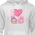 Miniatyrbillede 1 af 8: Børne-Hoodie | Blød Hættetrøje til Børn Labubu Pink Monst grå 12-13 År