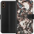 Kompatibelt Plånboksfodral till Apple iPhone XS Bruna stenvirvlar brun