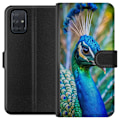 Pikkukuva 1 / 3: Samsung Galaxy A71 Lompakkokotelo Pavun Sulat Värikäs Design Lintuaihe Eksoottinen Graafinen Suunnittelu Luonto Ylellinen Koristelu