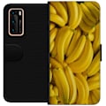 Miniatyrbild 1 av 3: Huawei P40 Plånboksfodral Banana Pattern – lekfullt mönster med gula bananer
