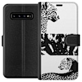 Miniatyrbillede 1 af 3: Samsung Galaxy S10 Tegnebogsetui Leopard Faces