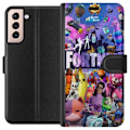 Pikkukuva 1 / 3: Samsung Galaxy S21 Lompakkokotelo Fortnite Hahmot Peliteema Ikonit Peli Suunnittelu Suosittu Taistelurojalainen Lapset Pelihahmojen Teema