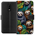 Miniatyrbillede 1 af 3: OnePlus 7 Tegnebogsetui Sengångarstil - afslappet motiv med sød dovendyr