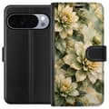 Kompatibel Tegnebogsetui til Google Pixel 11 Pro XL Elfenbensdahliaer grøn