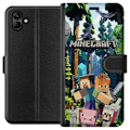 Pikkukuva 1 / 3: Samsung Galaxy A05 Lompakkokotelo Minecraft-matkapuhelinkotelo metsällä ja pikselityylisillä hahmoilla