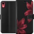 Kompatibel Tegnebogsetui til Apple iPhone XR Karmosinrød lilje sort