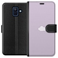 Pikkukuva 1 / 3: Samsung Galaxy A6 (2018) Lompakkokotelo Lila Pilvi - minimalistinen pilvi lila taustalla