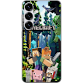 Pikkukuva 1 / 3: Samsung Galaxy S25 Läpinäkyvä kuori Minecraft-matkapuhelinkotelo metsällä ja pikselityylisillä hahmoilla