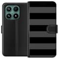 Kompatibel Tegnebogsetui til Xiaomi 17 Sortgrå striber sort