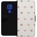 Miniatyrbillede 1 af 3: Motorola Moto G9 Play Tegnebogsetui Teddybaggrund - søde teddybjørne mod en blød baggrund