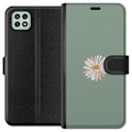Pikkukuva 1 / 3: Samsung Galaxy A22 5G Lompakkokotelo Vihreä Minimalikukka - t
