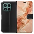 Kompatibelt Plånboksfodral till Xiaomi 17 Persikomarmor orange