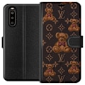 Miniatyrbillede 1 af 3: Sony Xperia 10 II Tegnebogsetui Louis Vuitton Teddybjørn Mønster Luksus Mode Design Populært Motiv Mode Trend Luksuriøse Accessories