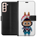 Miniatyrbillede 1 af 3: Samsung Galaxy S21 Tegnebogsetui How2work Labubu Monstre x Ultraman Blue Figur