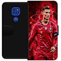 Miniatyrbilde 1 av 3: Motorola Moto G9 Play Lommeboketui Ronaldo Ferdigheter - CR7 Design for Ekte Supportere