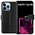 Pikkukuva 1 / 4: Apple iPhone 13 Pro Lompakkokotelo Squid Game Teema Suosittu Sarja Motiivi Graafinen Ikoninen Suunnittelu Aasialainen Popkulttuuri Jännitys Draama