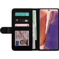 Miniatyrbillede 2 af 3: Kompatibel Tegnebogsetui til Samsung Galaxy Note20 Sort og rød bytekst med minimalistisk og moderne design sort