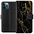 Miniatyrbilde 1 av 3: Apple iPhone 12 Pro Max Lommeboketui Marmor Svart & Gull